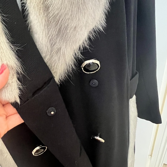 Vintage Large Kapmoor Wool Mink Black Coat Size L - Picture 9 of 15